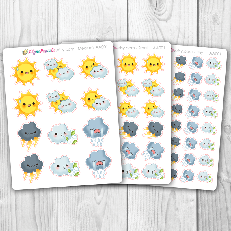 Kawaii Weather Stickers