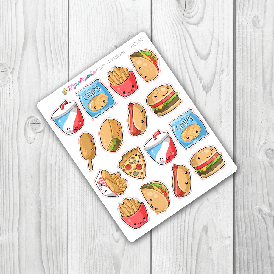 Kawaii Junk Food Deco Stickers